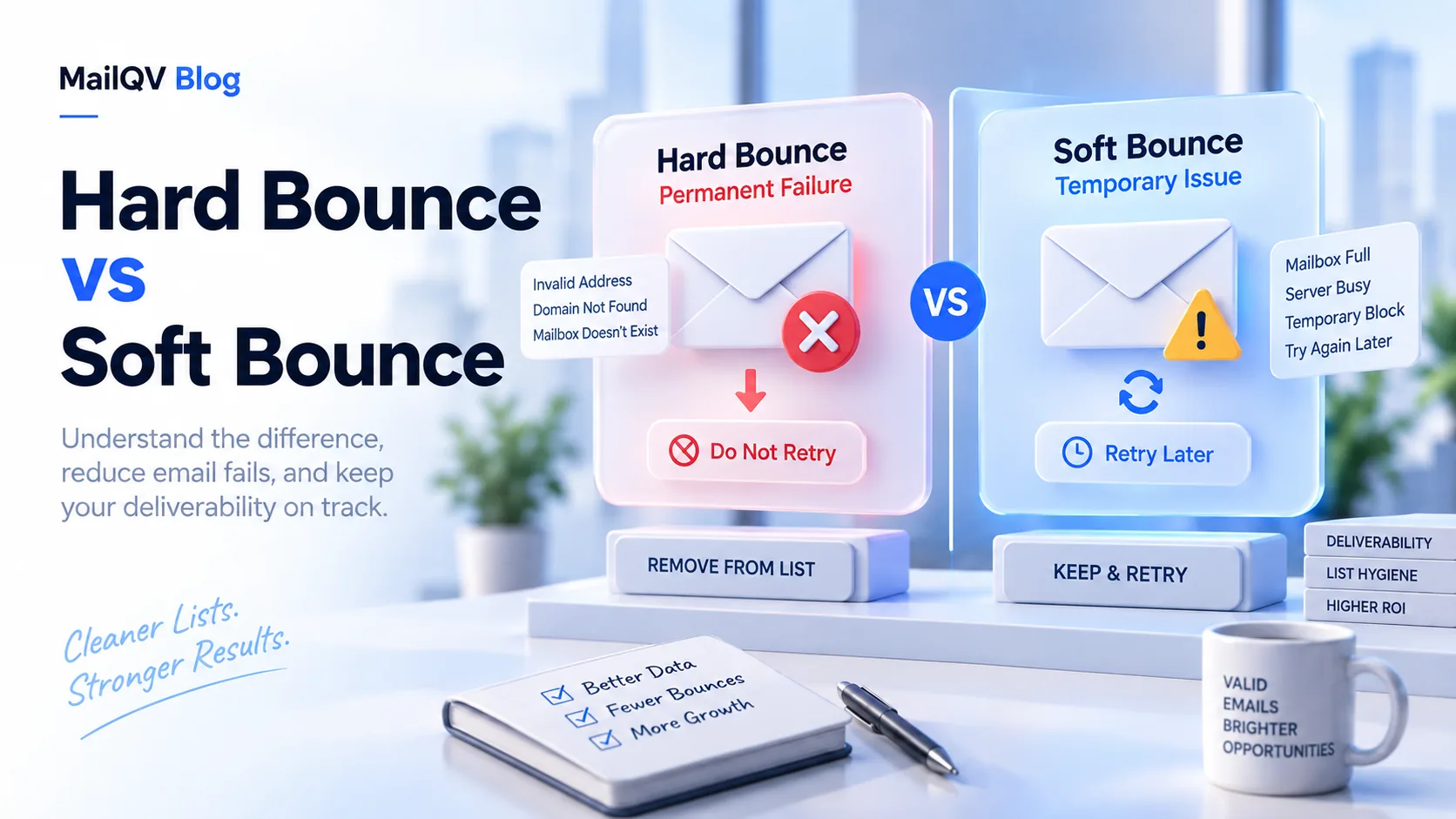 Hard Bounce vs Soft Bounce in Cold Email illustrated guide